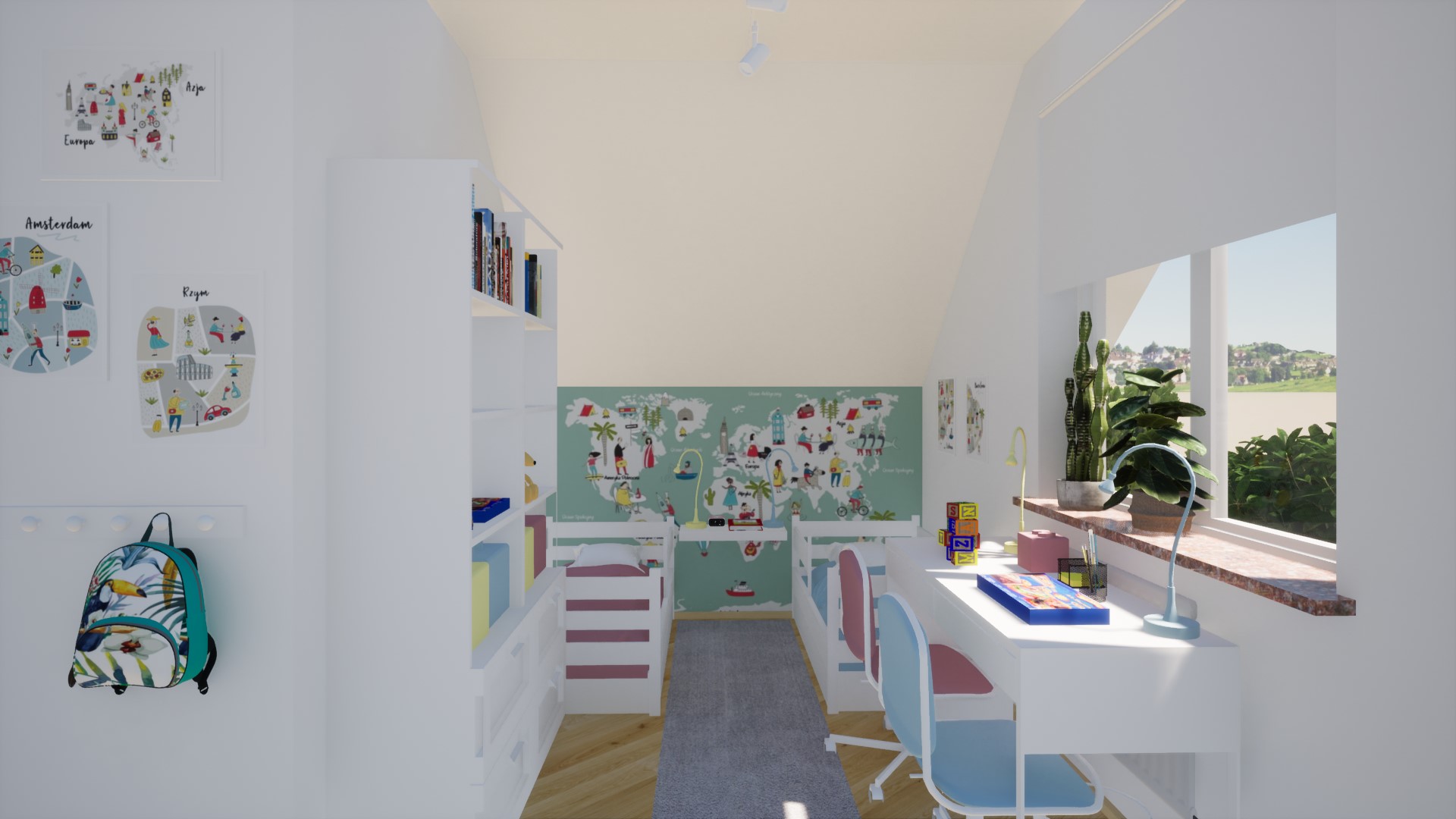 Pokój dziecięcy Pastelowy bliźniaki